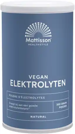 De Online Drogist Mattisson HealthStyle Elektrolyten Natural Poeder aanbieding