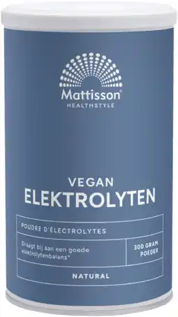 De Online Drogist Mattisson HealthStyle Elektrolyten Natural Poeder aanbieding