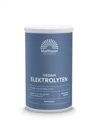 De Online Drogist Mattisson HealthStyle Elektrolyten Natural Poeder aanbieding