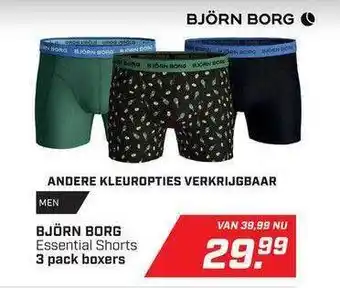 Daka Sport Björn borg essential shorts 3 pack boxers aanbieding