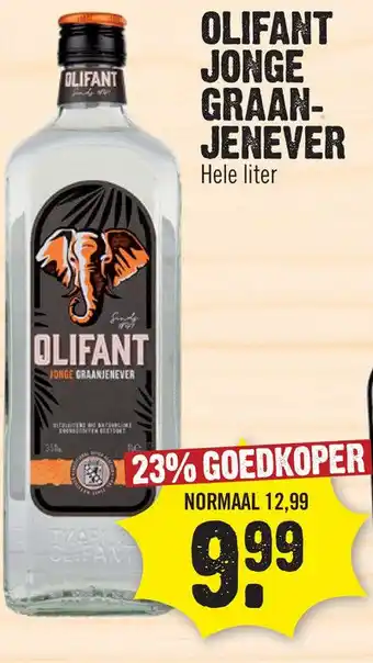 Dirk Olifant Jonge Graan- Jenever Hele Liter aanbieding