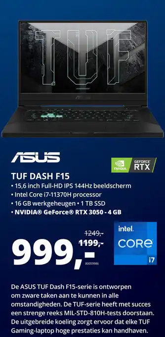 Paradigit ASUS TUF DASH F15 aanbieding