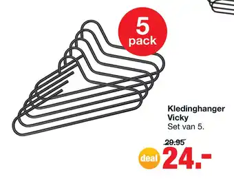 Budget Home Store Kledinghanger Vicky zwart set van 5 aanbieding