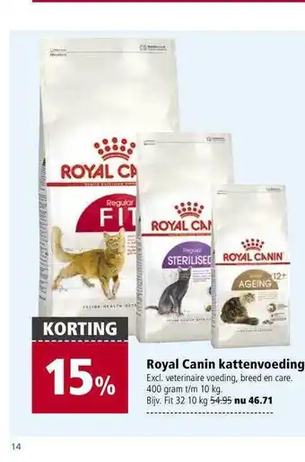 Welkoop Royal canin kattenvoeding aanbieding