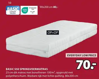 Jysk Basic S50 Springveermatras aanbieding