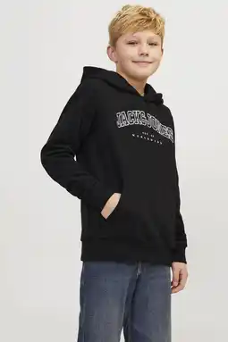 Wehkamp JACK & JONES JUNIOR hoodie JJECALEB VARSITY met logo zwart aanbieding