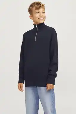 Wehkamp JACK & JONES JUNIOR gebreide trui donkerblauw aanbieding