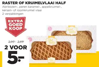 Jumbo Raster of kruimelvlaai half aanbieding