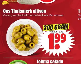 Dirk Ons Thuismerk Olijven 300 gram aanbieding