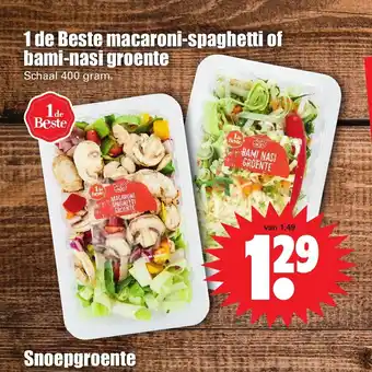 Dirk 1 De Beste Macaroni-Spaghetti of Bami-Nasi Groente 400 gram aanbieding