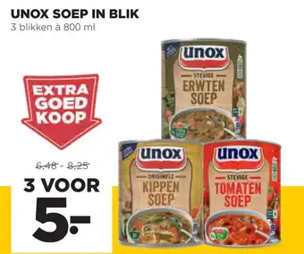 Jumbo Unox soep in blik 800ml aanbieding