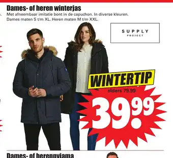 Dirk Dames-Of Heren Winterjas aanbieding