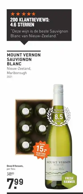 Gall & Gall Mount Vernon Sauvignon Blanc per fles aanbieding