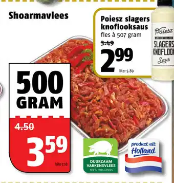 Poiesz Shoarmavlees 500g aanbieding