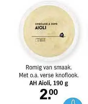 Albert Heijn Ah aioli 190 gram aanbieding