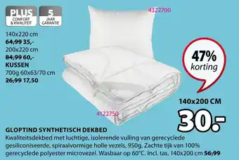 Jysk Gloptind synthetisch dekbed 140x200 cm aanbieding