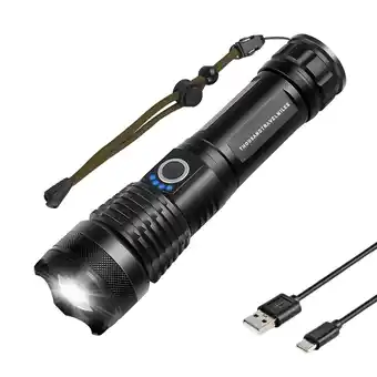 ANWB Thousandtravelmiles Zaklamp 3000 Lumen Oplaadbaar Zwart aanbieding
