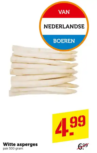 Coop Witte asperges 500 gram aanbieding