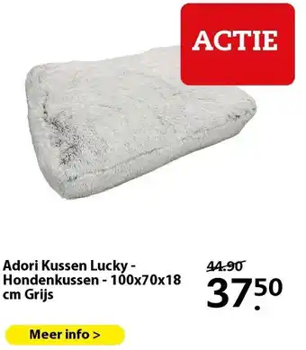 Pets Place Adori Kussen Lucky - Hondenkussen - 100x70x18 cm Grijs aanbieding