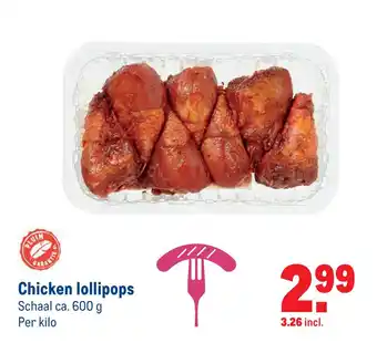 Makro Chicken lollipops 600 g aanbieding