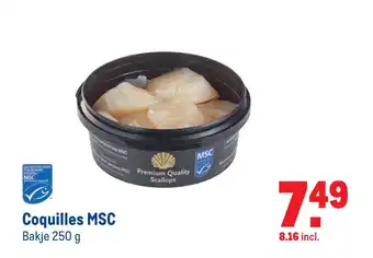 Makro Coquilles msc bakje 250 g aanbieding