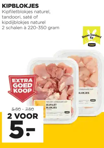 Jumbo Kipblokjes 2*220-350g aanbieding