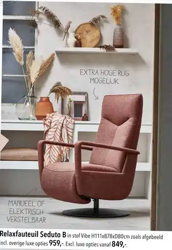 Pronto wonen Relaxfauteuil seduto b 111x78x80 cm aanbieding