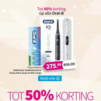 Plein.nl Oral-B Elektrische Tandenborstel iO Series 8 Duo Zwart en Wit 2 stuks aanbieding