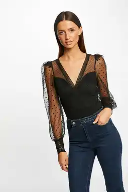 Wehkamp Morgan semi-transparante body zwart aanbieding