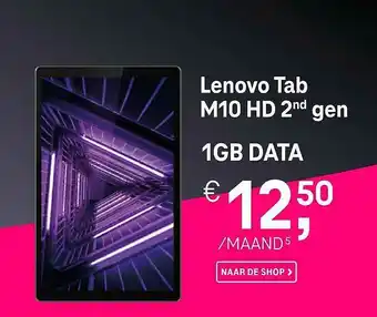 T-mobile Lenovo tab m10 hd 2nd gen 1gb data aanbieding