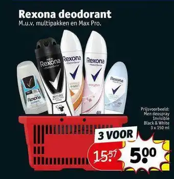 Kruidvat Rexona deodorant 3x150 ml aanbieding