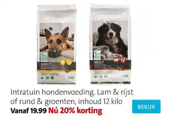 Intratuin Intratuin hondenvoeding lam & rijst Of rund & groenten aanbieding