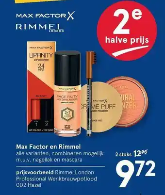 Etos Max factor en rimmel make-up aanbieding