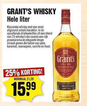 Dirck 3 Grant's Whisky aanbieding