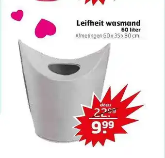 Trekpleister Leifheit wasmand 60 liter 60x35x80 cm aanbieding