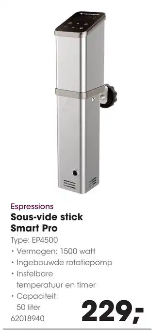 HANOS Espressions sous vide stick smart pro aanbieding