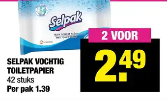 Big Bazar Selpak Vochtig Toiletpapier 42 stuks aanbieding