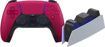 Coolblue Sony PlayStation 5 DualSense Draadloze Controller Cosmic Red + BlueBuilt oplaadstation aanbieding