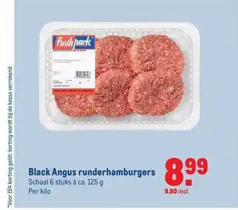 Makro Black angus runderhamburgers 125 gram aanbieding