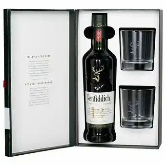 Dirck 3 Glenfiddich 12 years + 2 Tumbler Glazen 70 cl aanbieding