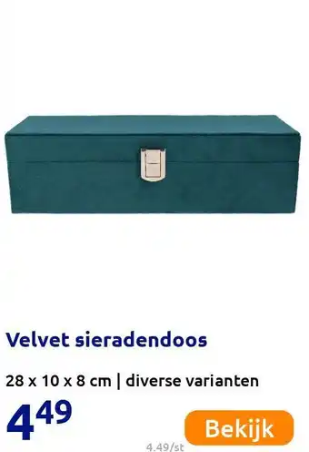 Action Velvet sieradendoos aanbieding