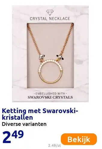 Action Ketting met Swarovski-kristallen aanbieding