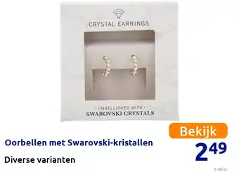 Action Oorbellen met Swarovski-kristallen aanbieding
