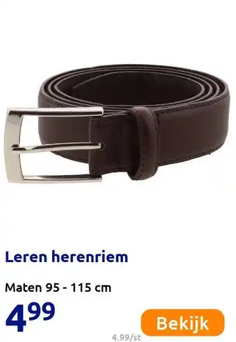 Action Leren herenriem aanbieding