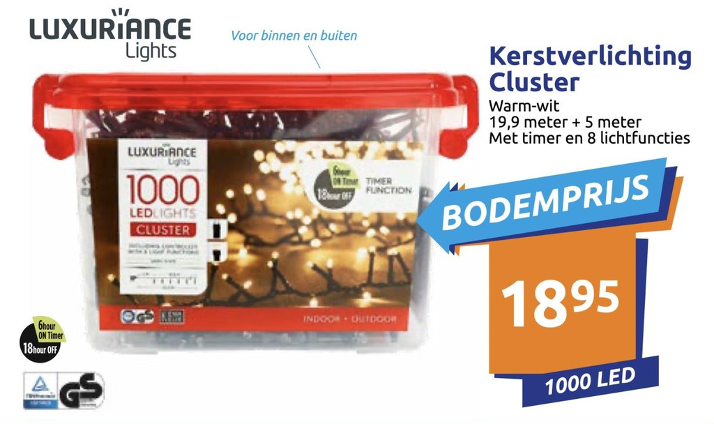 Kerstverlichting Cluster aanbieding bij Action