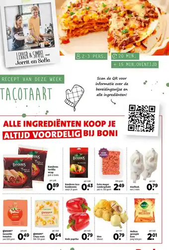 Boni TACOTAART aanbieding