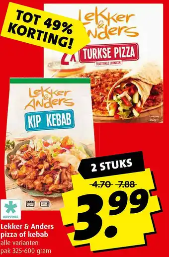 Boni Lekker & Anders Pİzza of kebab aanbieding