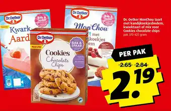 Boni Dr. Oetker MonChou taart met kandijkoekjesbodem, kwarktaart of mix voor Cookies chocolate chips aanbieding