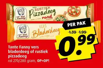 Boni Tante Fanny vers bladerdeeg of rustiek pizzadeeg aanbieding