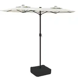 Praxis vidaXL Parasol Dubbel - Zandwit en Donkergrijs - 316x145x240 cm aanbieding